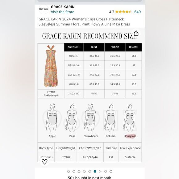 GRACE KARIN Crisscross Halter neck Summer Floral Flowy A Line Maxi Dress Sz M - Picture 4 of 8